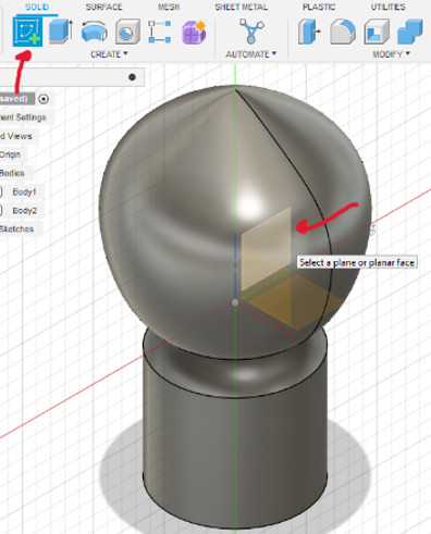 Completed revolve operation